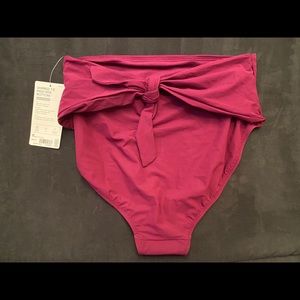 Athleta Shirred Tie High Rise Bottom bathing suit